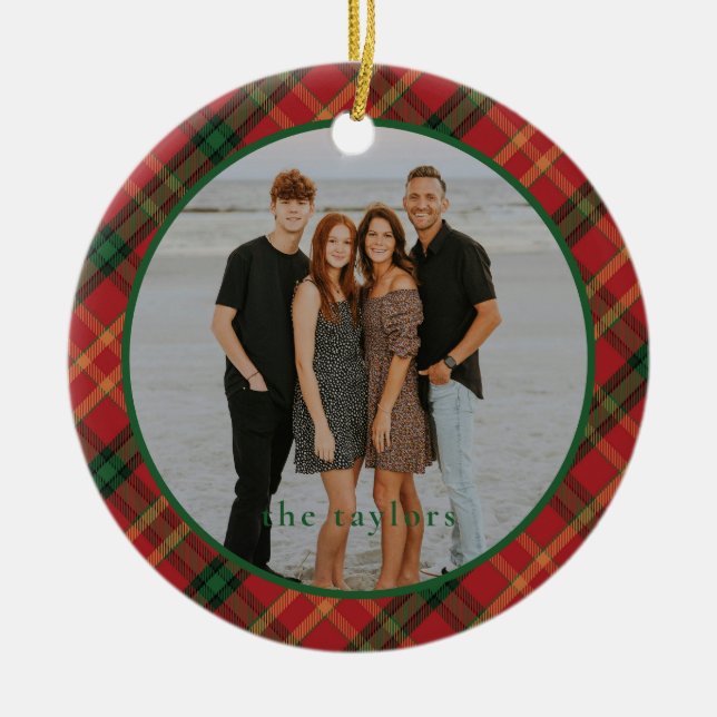 Karierte Weihnachtsschmuck mit Foto (Vorne)