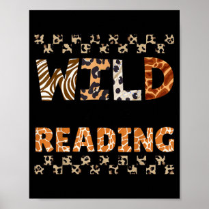 Karierte wilde Lesebücher und Bücherwurm-Bibliothe Poster