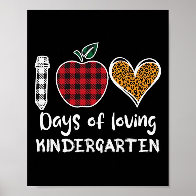 Karierten 100 Tage Kindergartenlehrer Kinder Poster (Vorne)