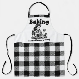 Karierter Arpon Retro Spaß Backen, weil Mord Schürze