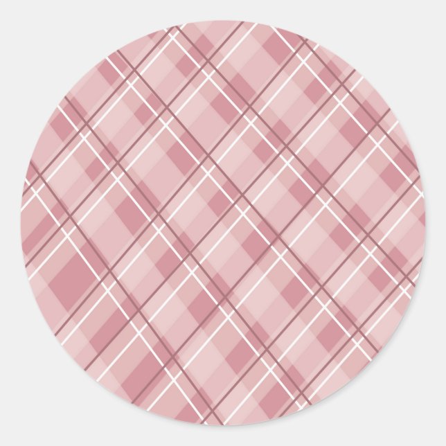 Karierter Aufkleber in Pink, individuell einstellb (Vorderseite)