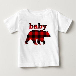 "Karierter Babybär des Büffels " Baby T-shirt