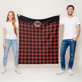 Karierter Bär aus Red Black Buffalo Fleecedecke