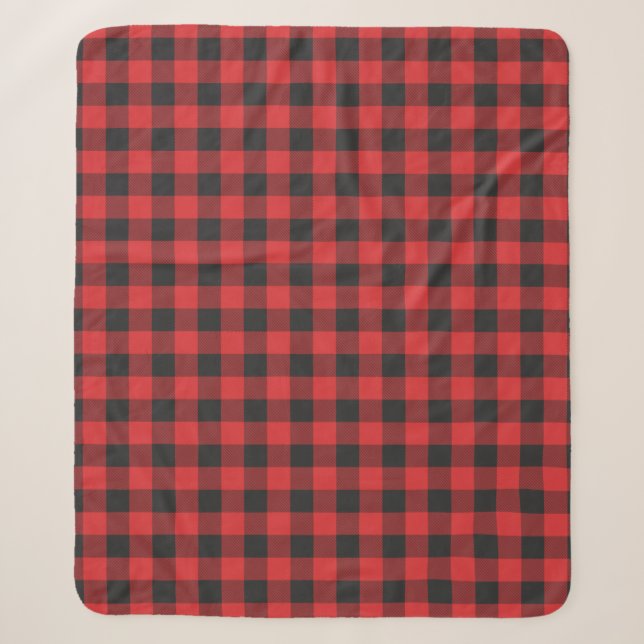 Karierter Bauernhof Red Black Sherpadecke (Vorderseite)