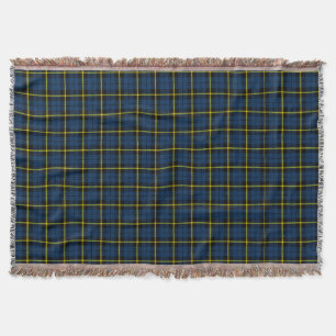 Karierter blauer Druck, schwarzgelber Streifen Decke