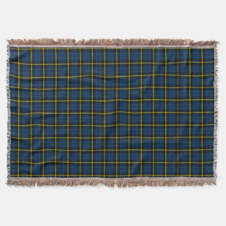 Karierter blauer Druck, schwarzgelber Streifen Decke