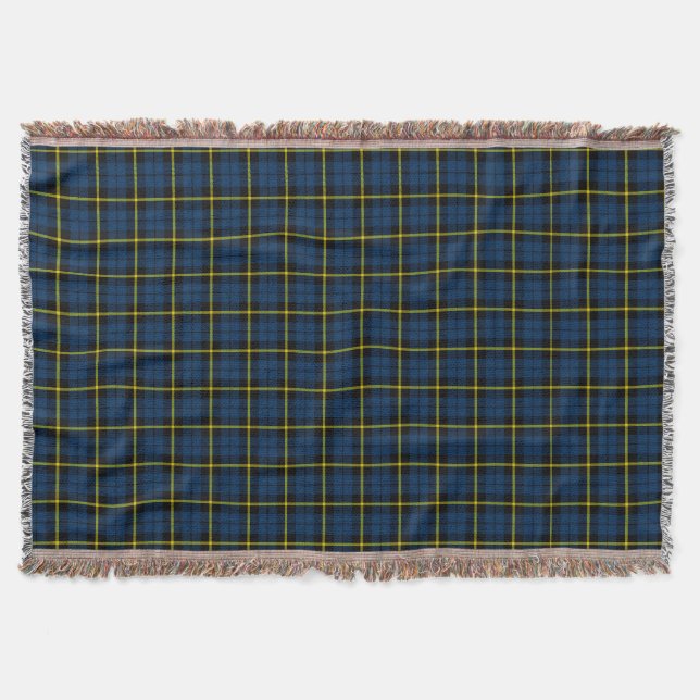 Karierter blauer Druck, schwarzgelber Streifen Decke (Vorderseite)