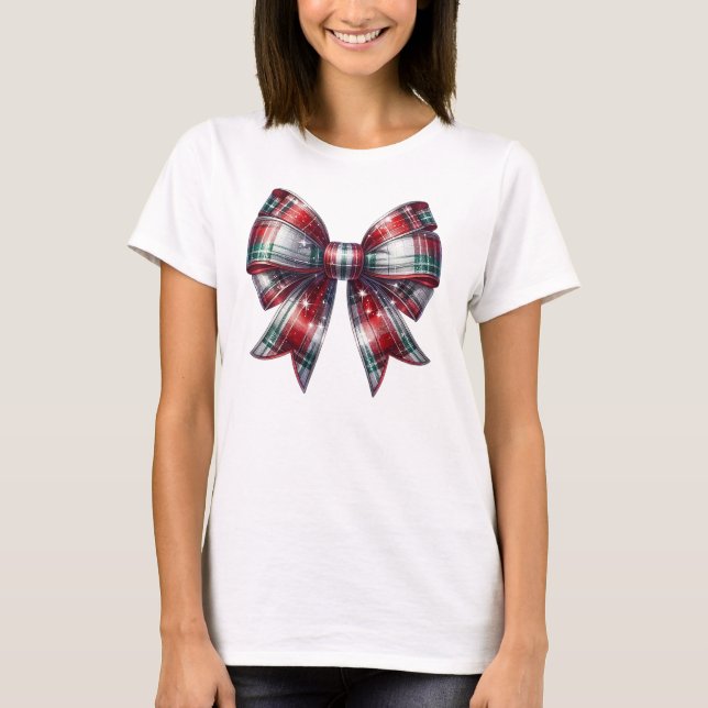 Karierter Bow T-Shirt (Vorderseite)