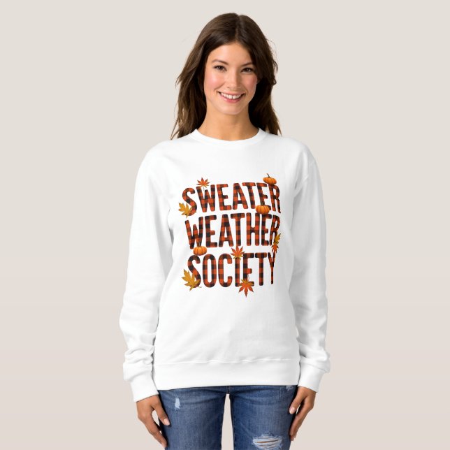 Karierter Brief der Sweater Weather Society Sweatshirt (Vorne ganz)