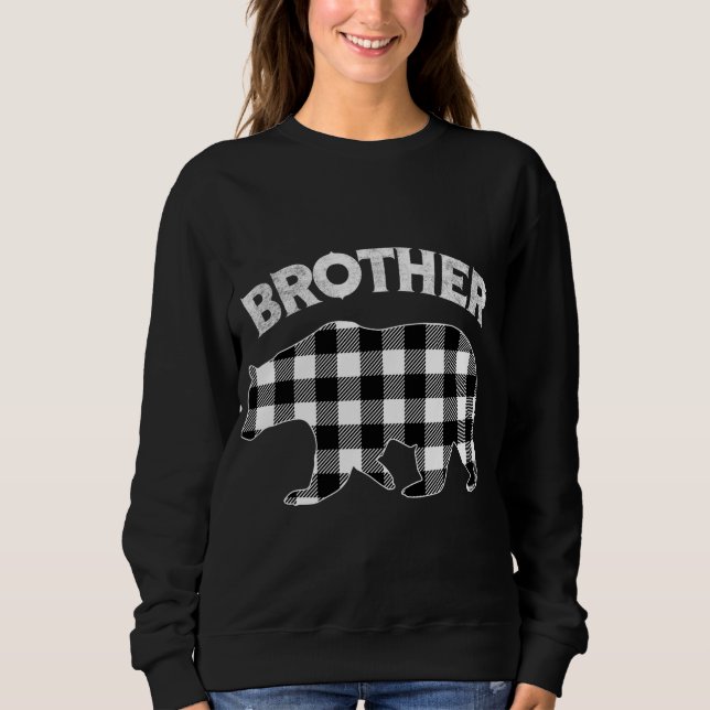 Karierter Brother Bear Christm, Schwarz-Weiß-Buffa Sweatshirt (Vorderseite)