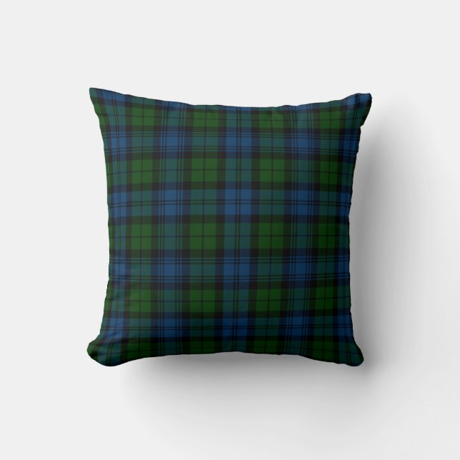 Karierter Clan Campbell Military Red Green Karo Kissen (Vorderseite)