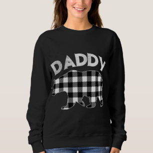 Karierter Daddy Bär - Schwarz und Weiß Buffalo Wei Sweatshirt