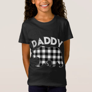 Karierter Daddy Bär - Schwarz und Weiß Buffalo Wei T-Shirt