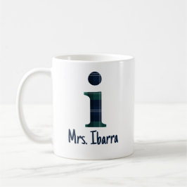 Karierter Druckminderbuchstabe i Anfangsbuchstabe  Kaffeetasse