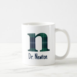 Karierter Druckminderbuchstabe n Anfangsbuchstabe  Kaffeetasse