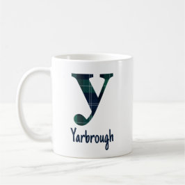 Karierter Druckminderbuchstabe y Anfangsbuchstabe  Kaffeetasse