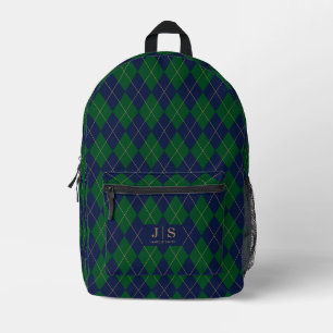 Karierter Extravaganter Monogrammname Bedruckter Rucksack