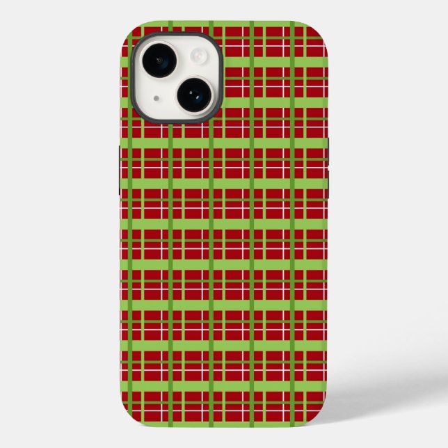 Karierter Fall für Rot und Grün Case-Mate iPhone 14 Hülle (Rückseite)