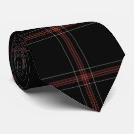 Karierter Flannel mit schwarzem Tartan Krawatte