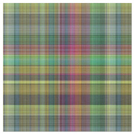 Karierter gelber rosa grüner Entwurf Stoff