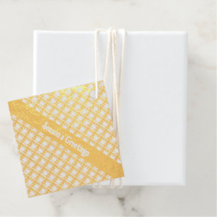 Karierter Goldstreifen Geschenkanhänger