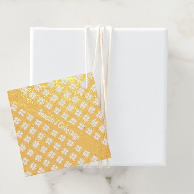 Karierter Goldstreifen Geschenkanhänger (Mit Box)