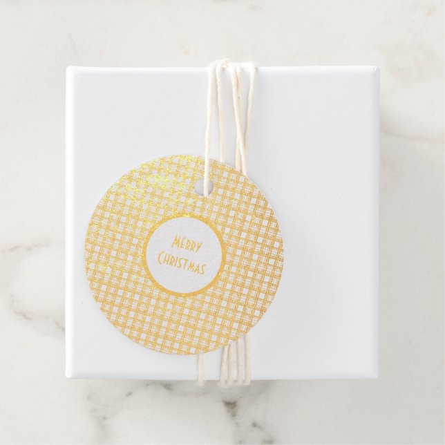 Karierter Goldstreifen Geschenkanhänger (Mit Box)