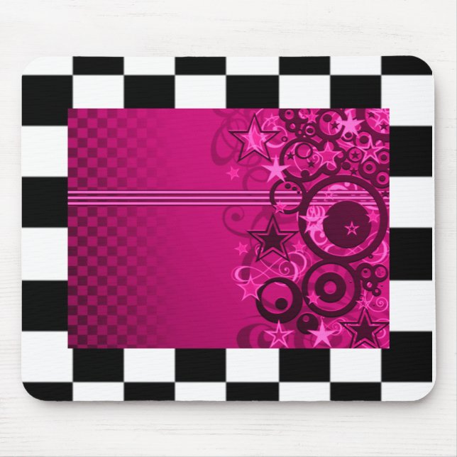 Karierter grafischer Stern Mousepad (Vorne)