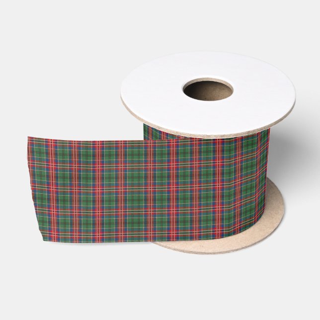 Karierter Grüner Karo Clan MacCulloch Tartan Satinband (Spule)