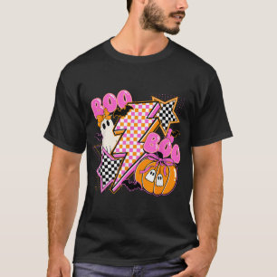 Karierter Halloween Boo Geist Kürbis Gruselig T-Shirt
