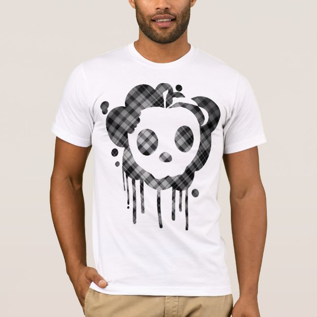 karierter heraus ausgereifter Schädel T-Shirt (Vorderseite)