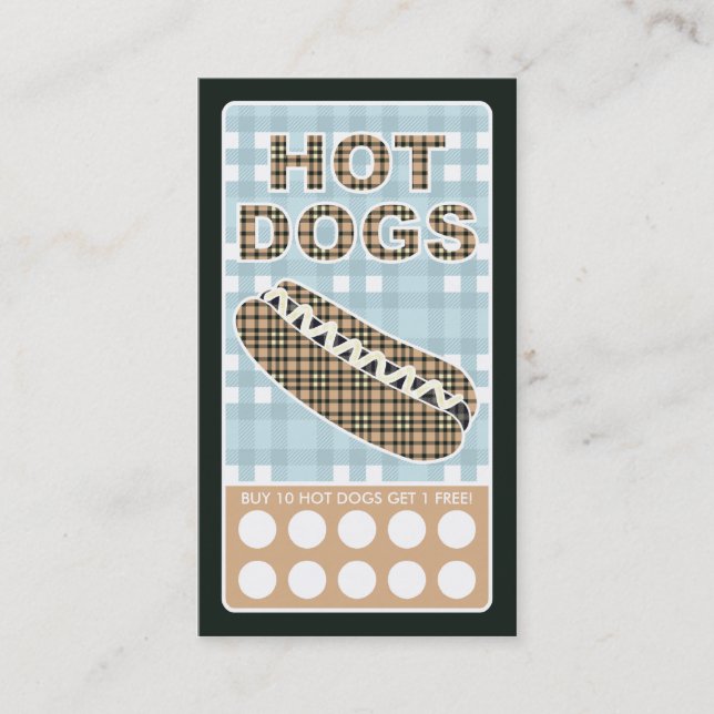 karierter Hot Dog Treuekarte (Vorderseite)