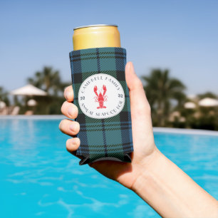 Karierter Hummer-Boil Tartan Selters Dosenkühler
