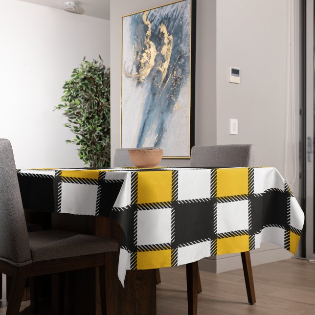 Karierter Karo in Schwarz und Gelb Tischdecke (table cloth)
