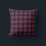 Karierter Karo Schwarz/Rot Kissen Vintages Design<br><div class="desc">Kariert überprüft in Schwarz und Rot</div>