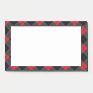Karierter Karo Schwarz Rot Post-it Klebezettel