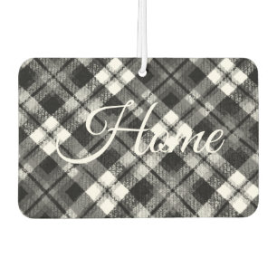 Karierter Karo Tartan Schwarz-weißer Bauernhof Mod Autolufterfrischer