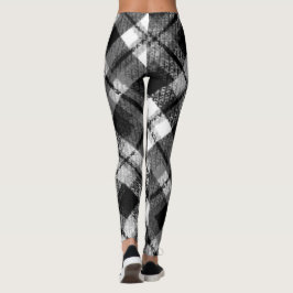 Karierter Karo Tartan Schwarz-weißer Bauernhof Mod Leggings