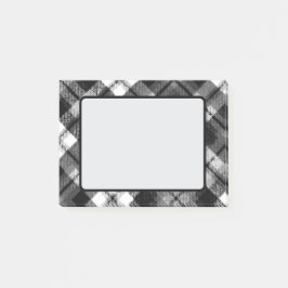Karierter Karo Tartan Schwarz-weißer Bauernhof Mod Post-it Klebezettel