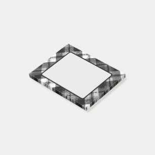 Karierter Karo Tartan Schwarz-weißer Bauernhof Mod Post-it Klebezettel
