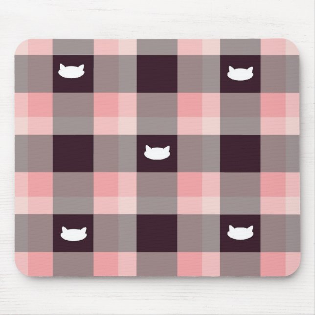 Karierter Kitty Mousepad (Vorne)