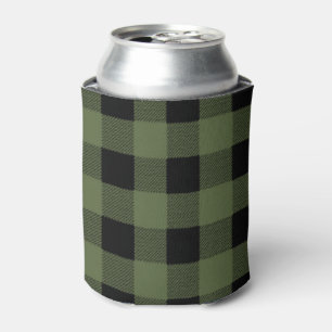 Karierter Lumberjack, grün und schwarz Dosenkühler