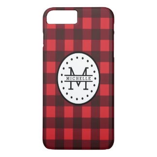 Karierter Lumberjack Name Monogram Case-Mate iPhone Hülle
