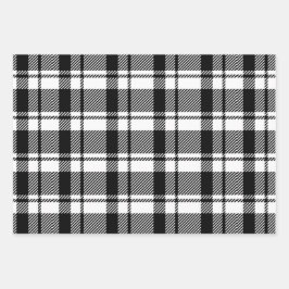 Karierter moderner Weißer Tartan Geschenkpapier Set