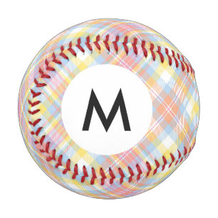 Karierter Monogramm-Pastellstreifen Baseball