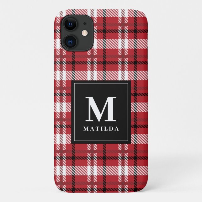 Karierter Monogramm-Tartan Case-Mate iPhone Hülle (Rückseite)