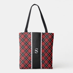 Karierter Monogramm Totbeutel Tasche