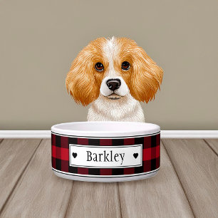 Karierter Name Classic Red and Black Buffalo Napf