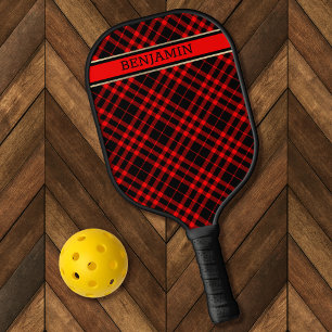 Karierter Name des roten und schwarzen Musters Mod Pickleball Schläger