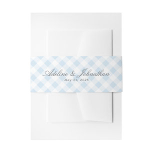 Karierter Name und Datum von Blue und White Gingha Einladungsbanderole